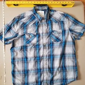 Aeropastale Mens XL Button Front Short Sleeve Shir